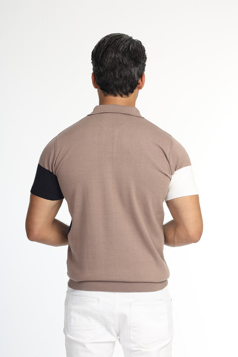 Polo Shirt Regular Fit Knitted Beige