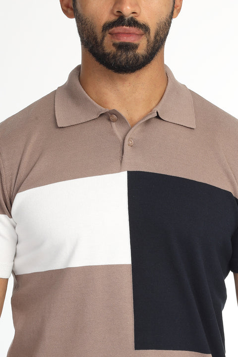 Polo Shirt Regular Fit Knitted Beige