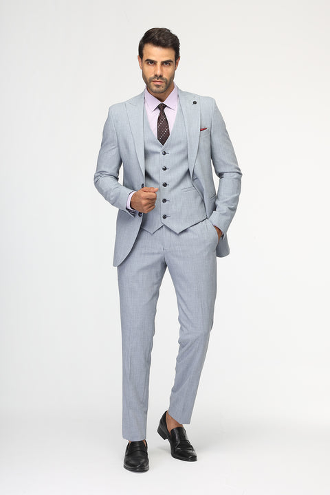 Slim Fit Suit Light Blue