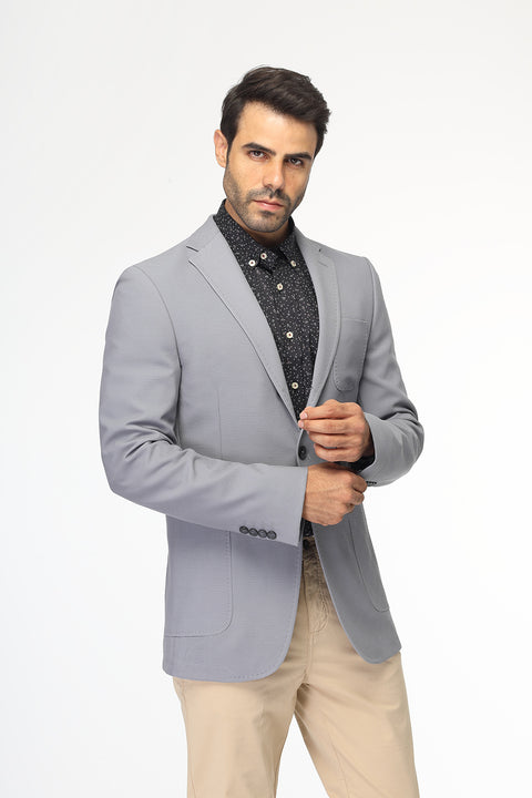 Slim Fit Blazer Gray