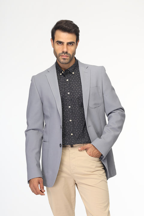 Slim Fit Blazer Gray