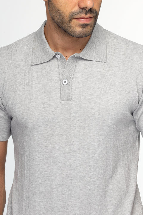 Polo Shirt Regular Fit Knitted Gray