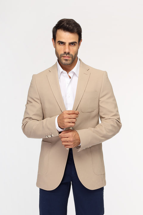 Slim Fit Blazer Beige