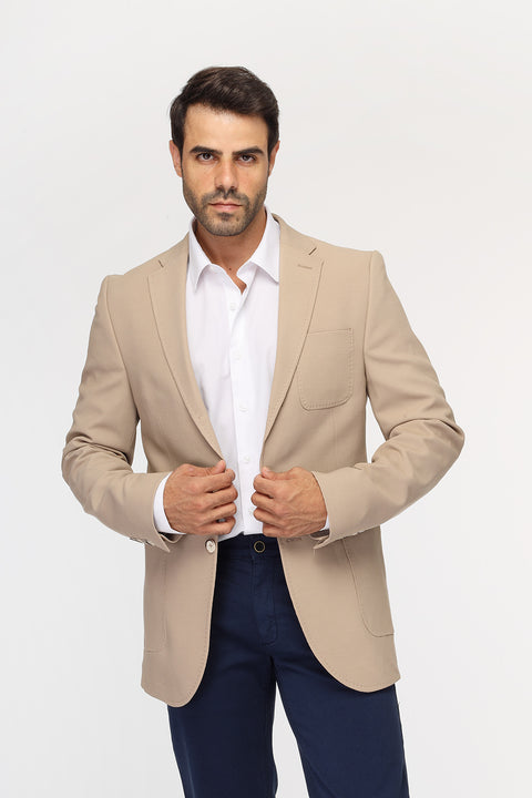 Slim Fit Blazer Beige