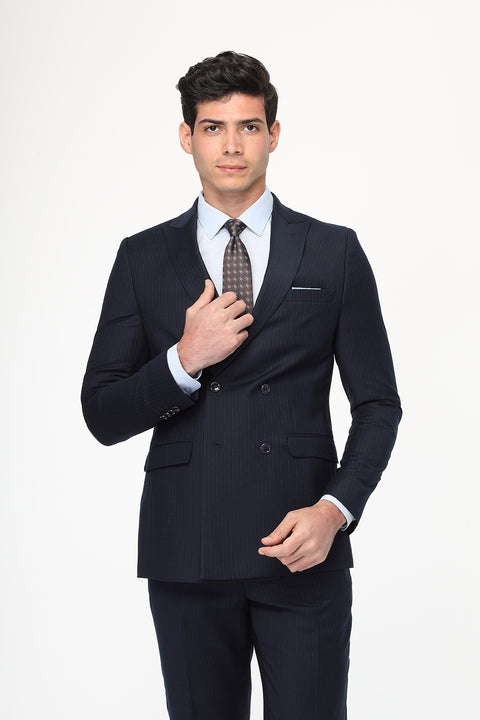 Slim Fit Suit Dark Blue