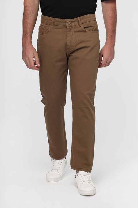 Regular Fit Trousers Jeans Beige