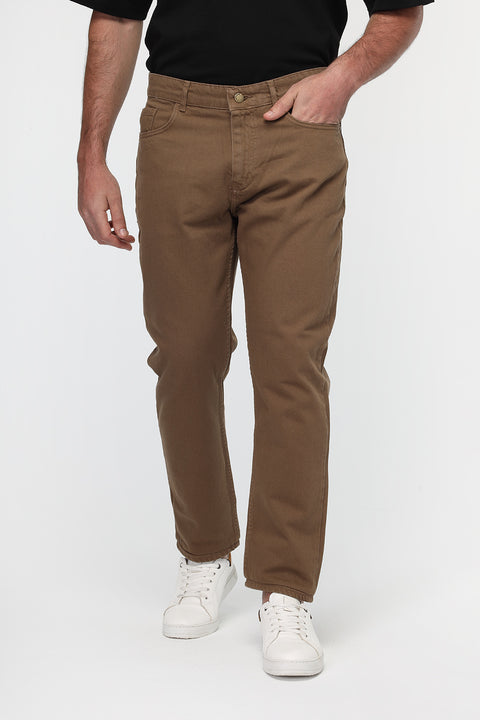 Regular Fit Trousers Jeans Beige