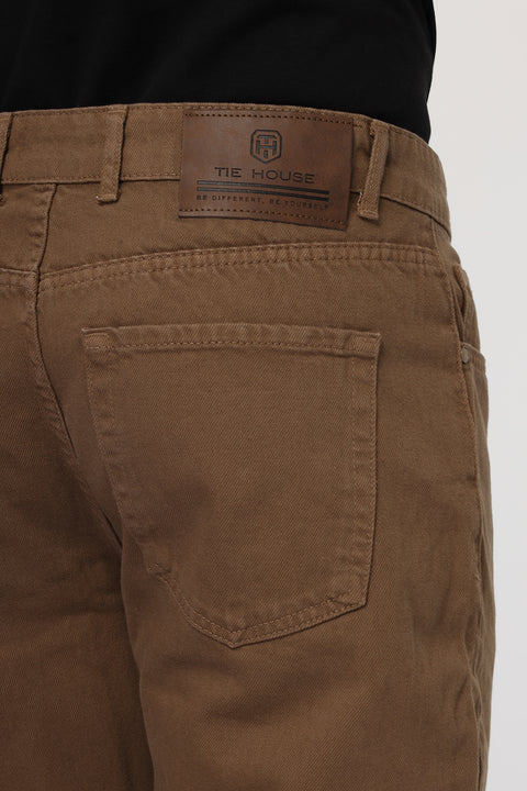 Regular Fit Trousers Jeans Beige