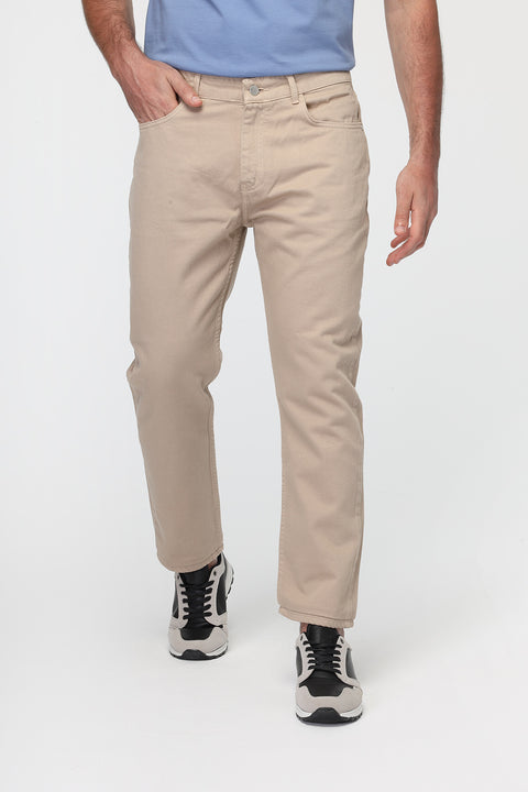 Regular Fit Trousers Jeans Beige