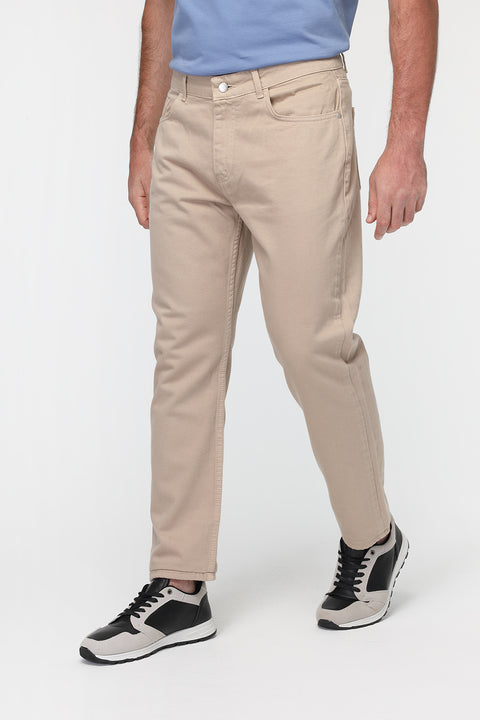 Regular Fit Trousers Jeans Beige