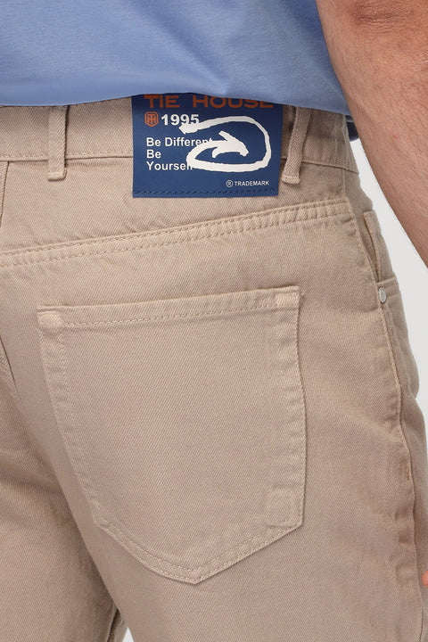 Regular Fit Trousers Jeans Beige