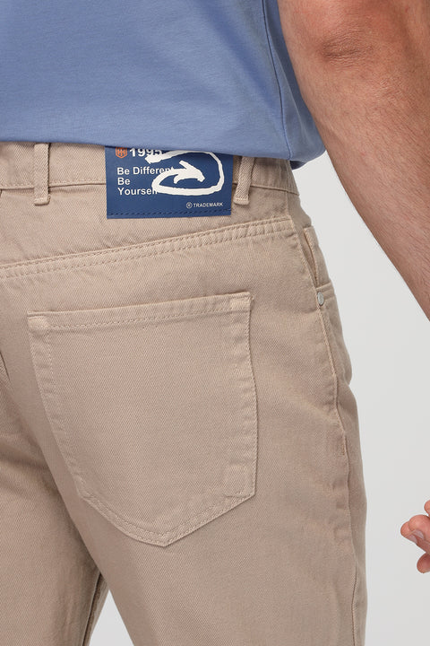 Regular Fit Trousers Jeans Beige