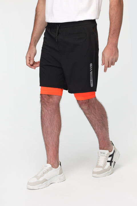 Regular Fit Sports Short Black
