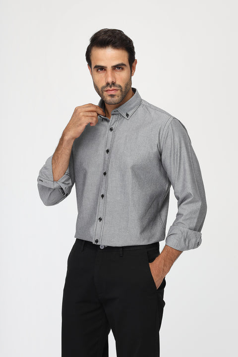 New Fit Shirt Oxford Gray 100% cotton
