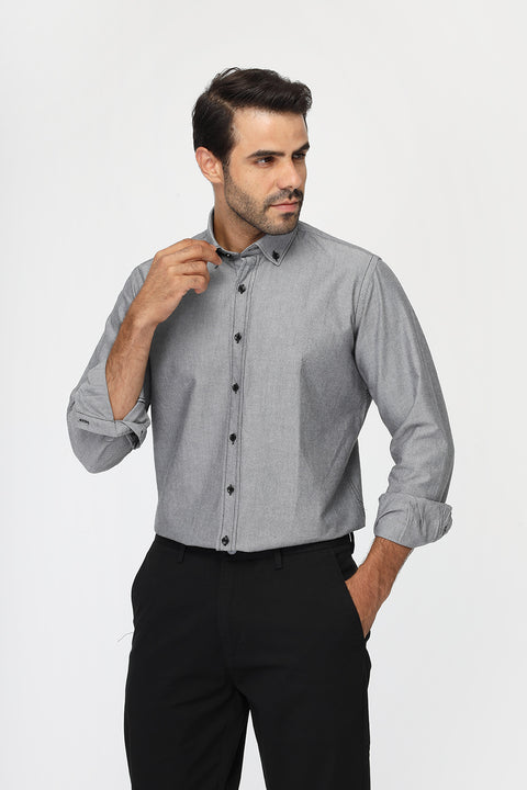 New Fit Shirt Oxford Gray 100% cotton