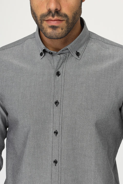New Fit Shirt Oxford Gray 100% cotton