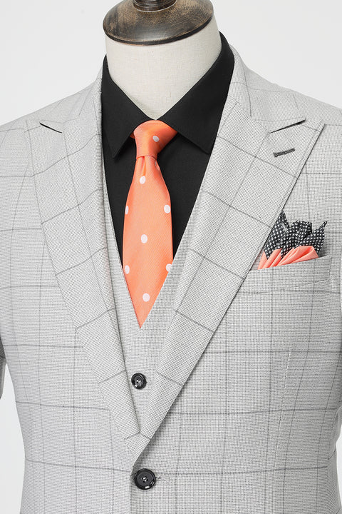 Slim Fit Suit Light Gray