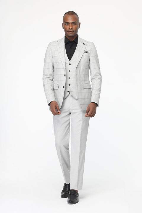 Slim Fit Suit Light Gray