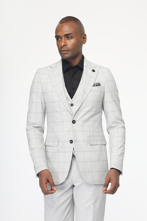 Slim Fit Suit Light Gray