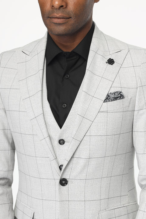 Slim Fit Suit Light Gray