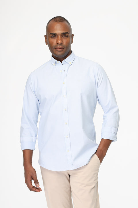 Slim Fit Shirt Oxford Light Blue 100% Cotton