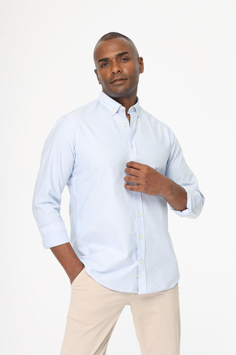 Slim Fit Shirt Oxford Light Blue 100% Cotton
