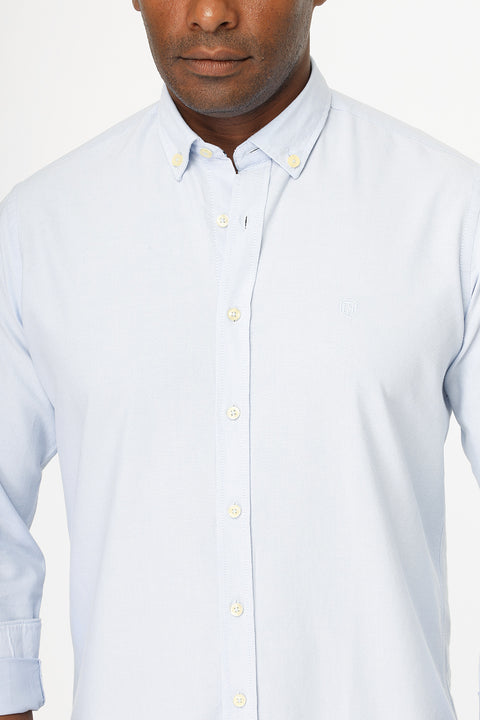 Slim Fit Shirt Oxford Light Blue 100% Cotton