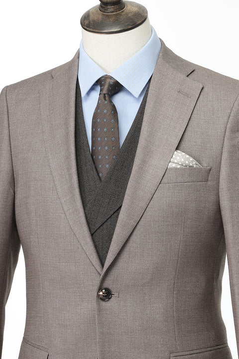 Slim Fit Suit Brown