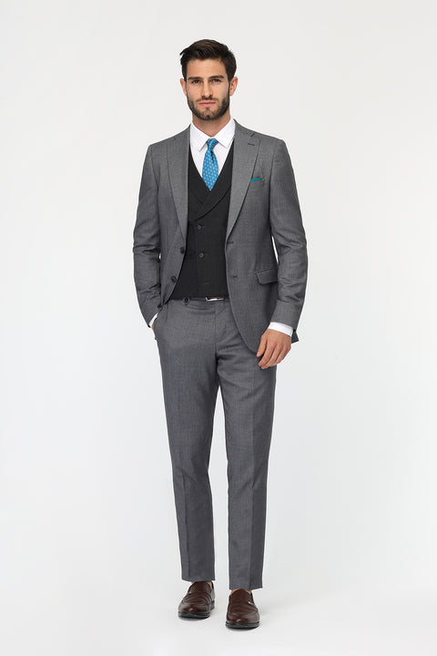 Slim Fit Suit Gray