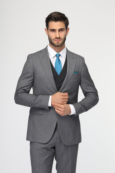 Slim Fit Suit Gray