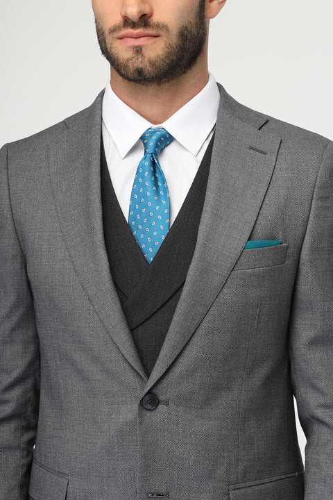 Slim Fit Suit Gray