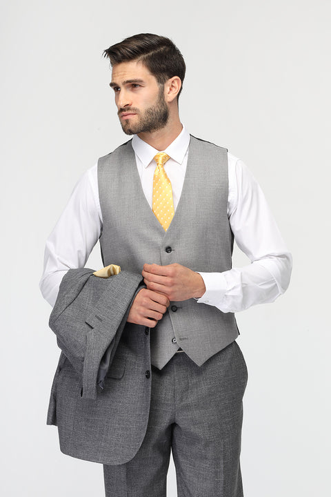Slim Fit Suit Gray