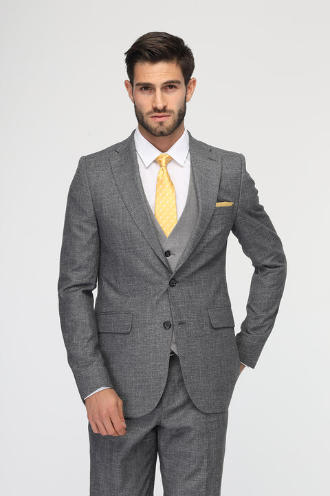 Slim Fit Suit Gray
