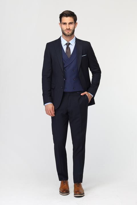 Slim Fit Suit Dark Blue