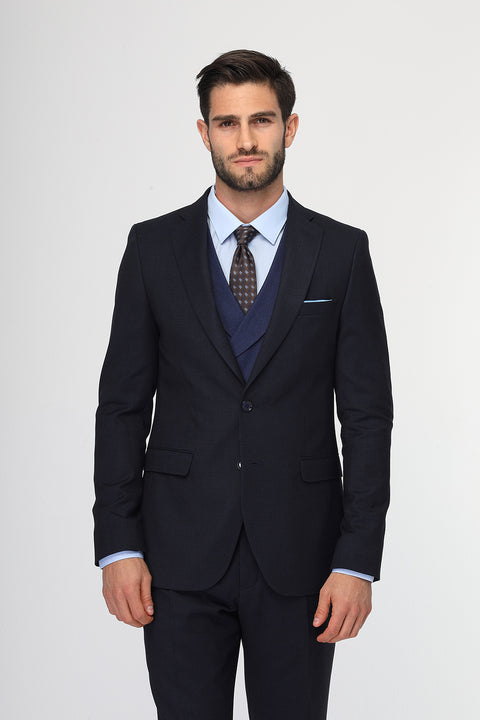 Slim Fit Suit Dark Blue