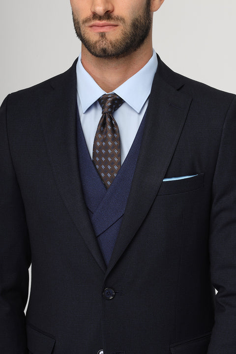 Slim Fit Suit Dark Blue