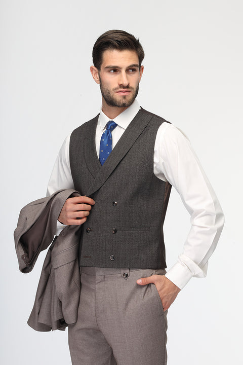 Slim Fit Suit Brown
