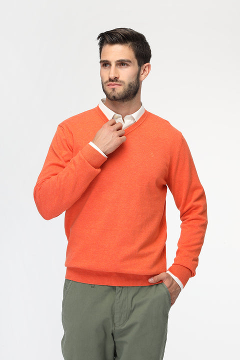 Regular Fit Pullover V Orange