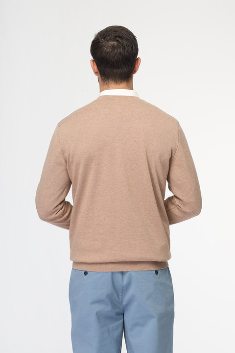 Regular Fit Pullover V Beige