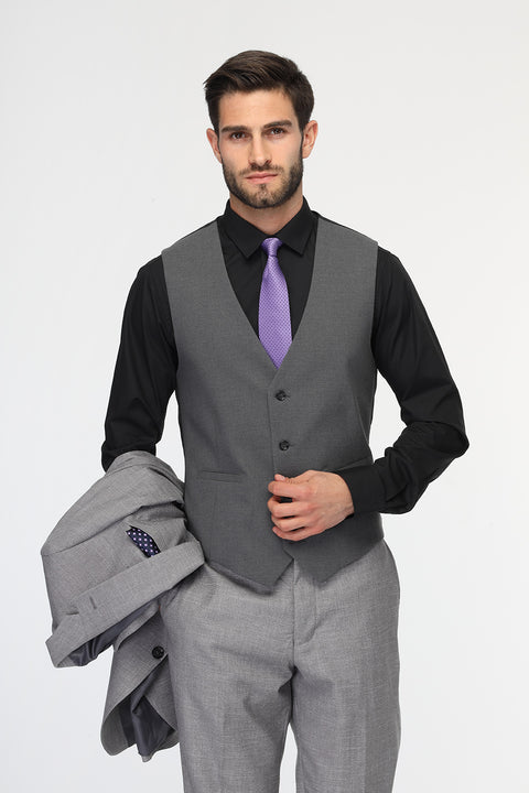 Slim Fit Suit Light Gray