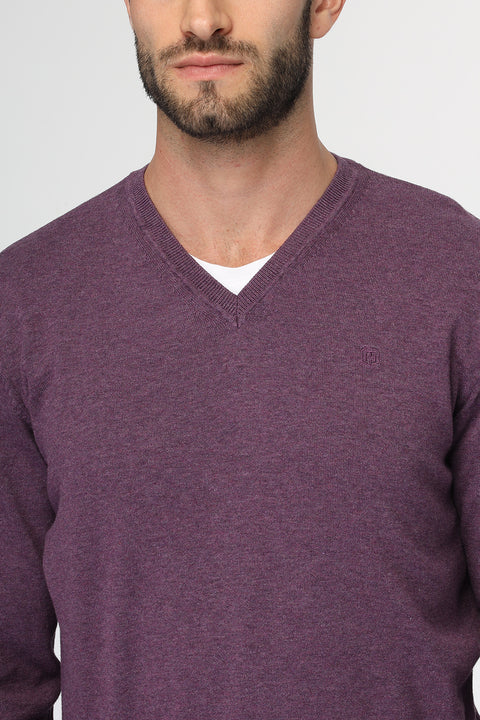 Regular Fit Pullover V Purple