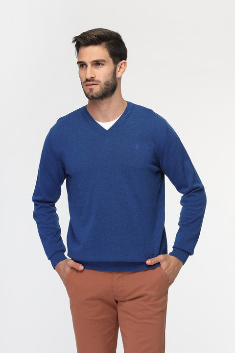 Regular Fit Pullover V Blue