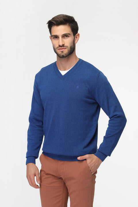 Regular Fit Pullover V Blue