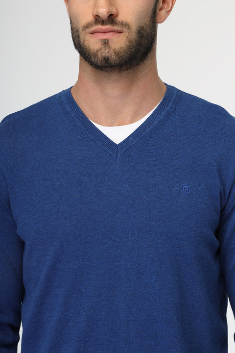 Regular Fit Pullover V Blue