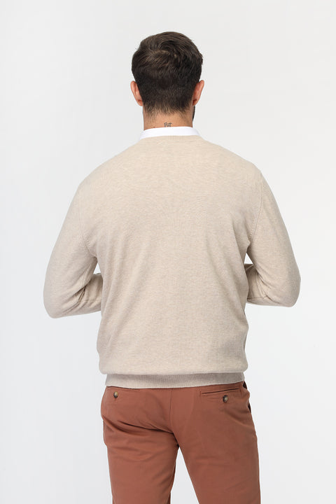 Regular Fit Pullover V Beige