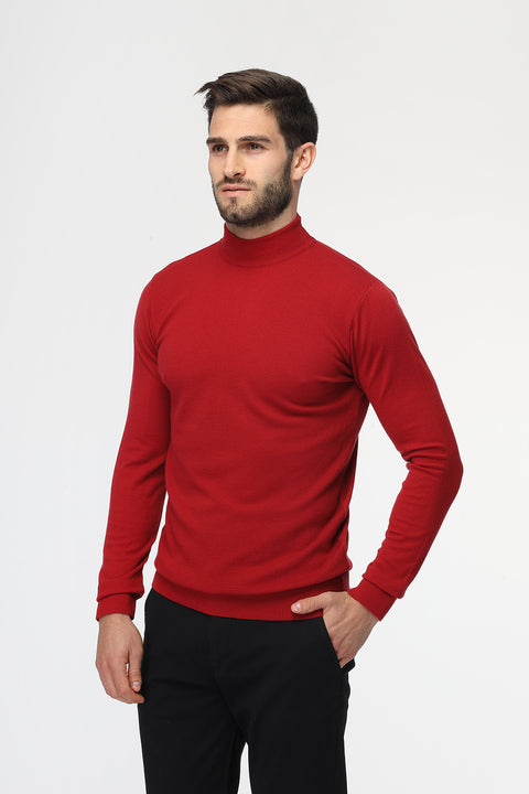 Slim Fit Pullover Dark Red
