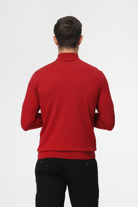 Slim Fit Pullover Dark Red