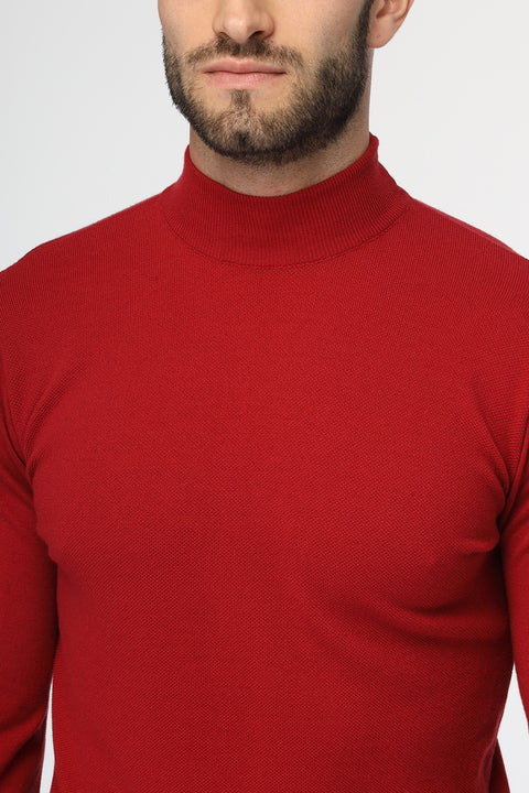 Slim Fit Pullover Dark Red