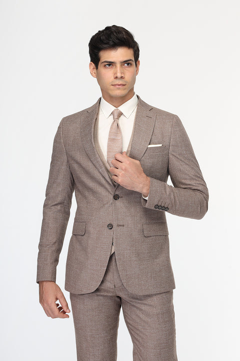 Slim Fit Suit Brown