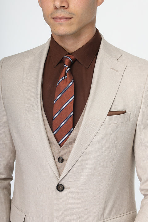 Slim Fit Suit Beige